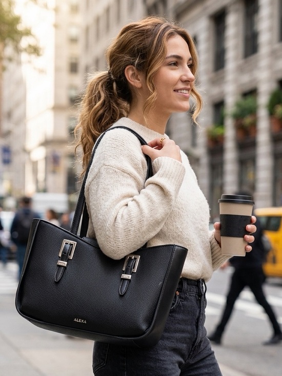 Calvin Klein Handbags - Calvin Klein Black Willow East/West Tote Shoulder Bag Silver Hardware